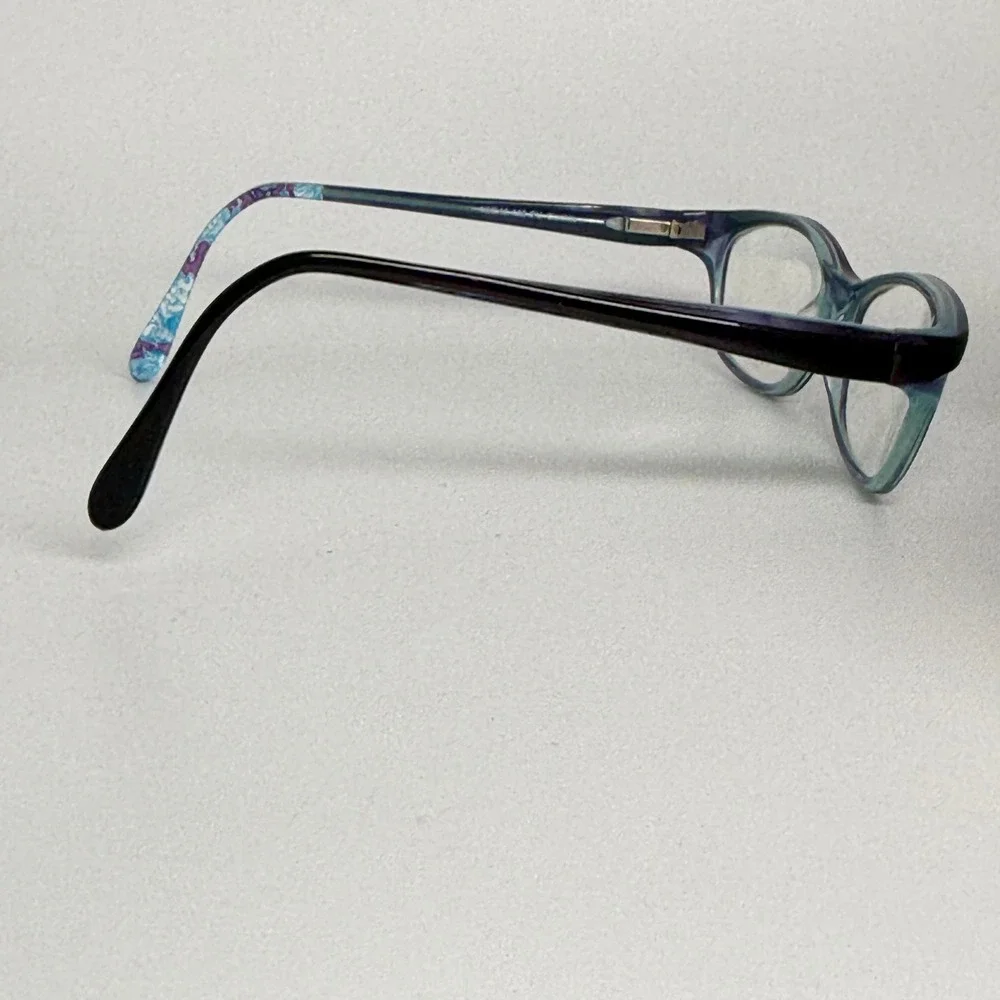 Lilly Pulitzer Clotilde Eyeglasses Purple Teal Marble‎ 52-16-135 PU 22192